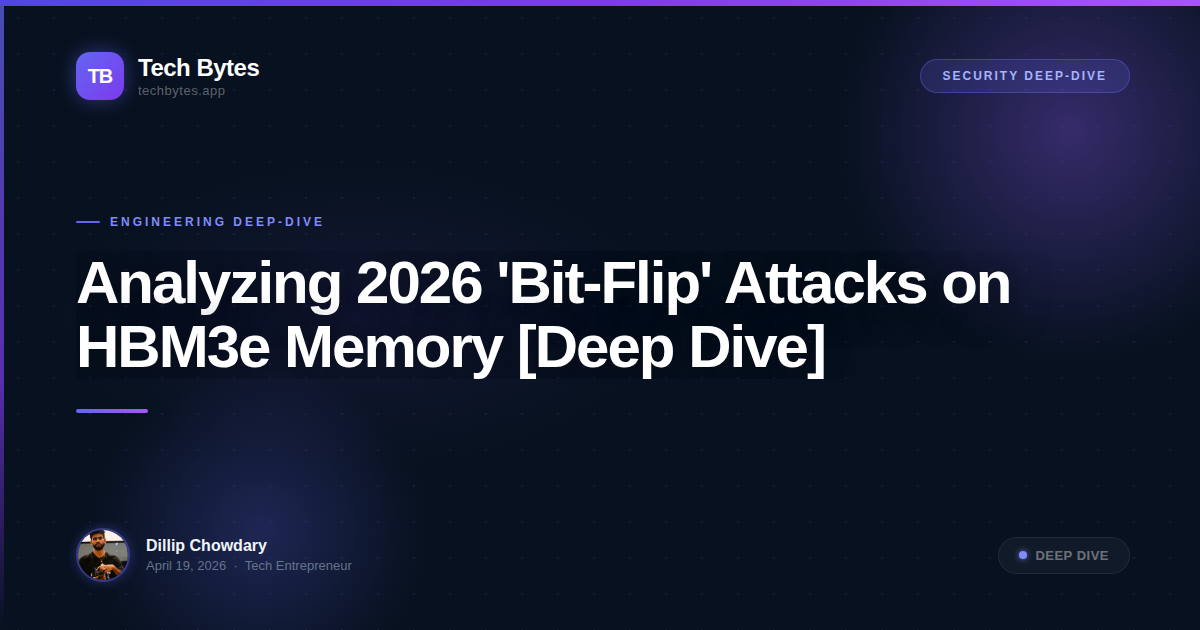 Analyzing 2026 'Bit-Flip' Attacks on HBM3e Memory [Deep Dive]